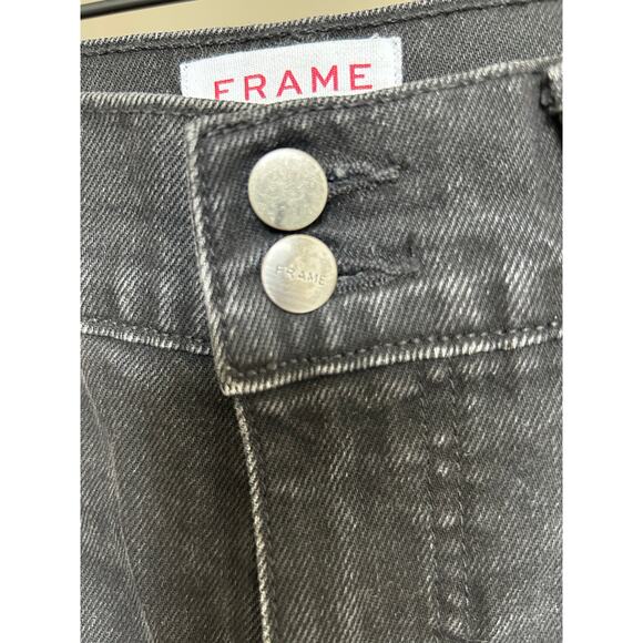 FRAME High Rise Black Wash Heritage Le Sylvie Slender Straight Women's size 25 - Picture 7 of 8